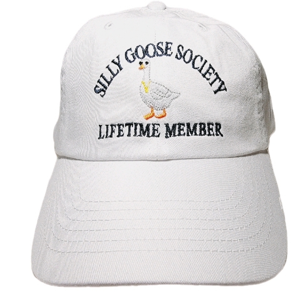 Silly Goose Society Lifetime Member Curved Bill Unstructured Strapback Dad Cap